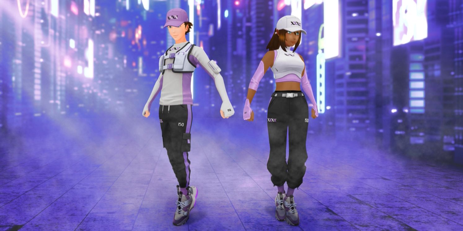 Two Pokemon Go avatars in Rising Heroes pose