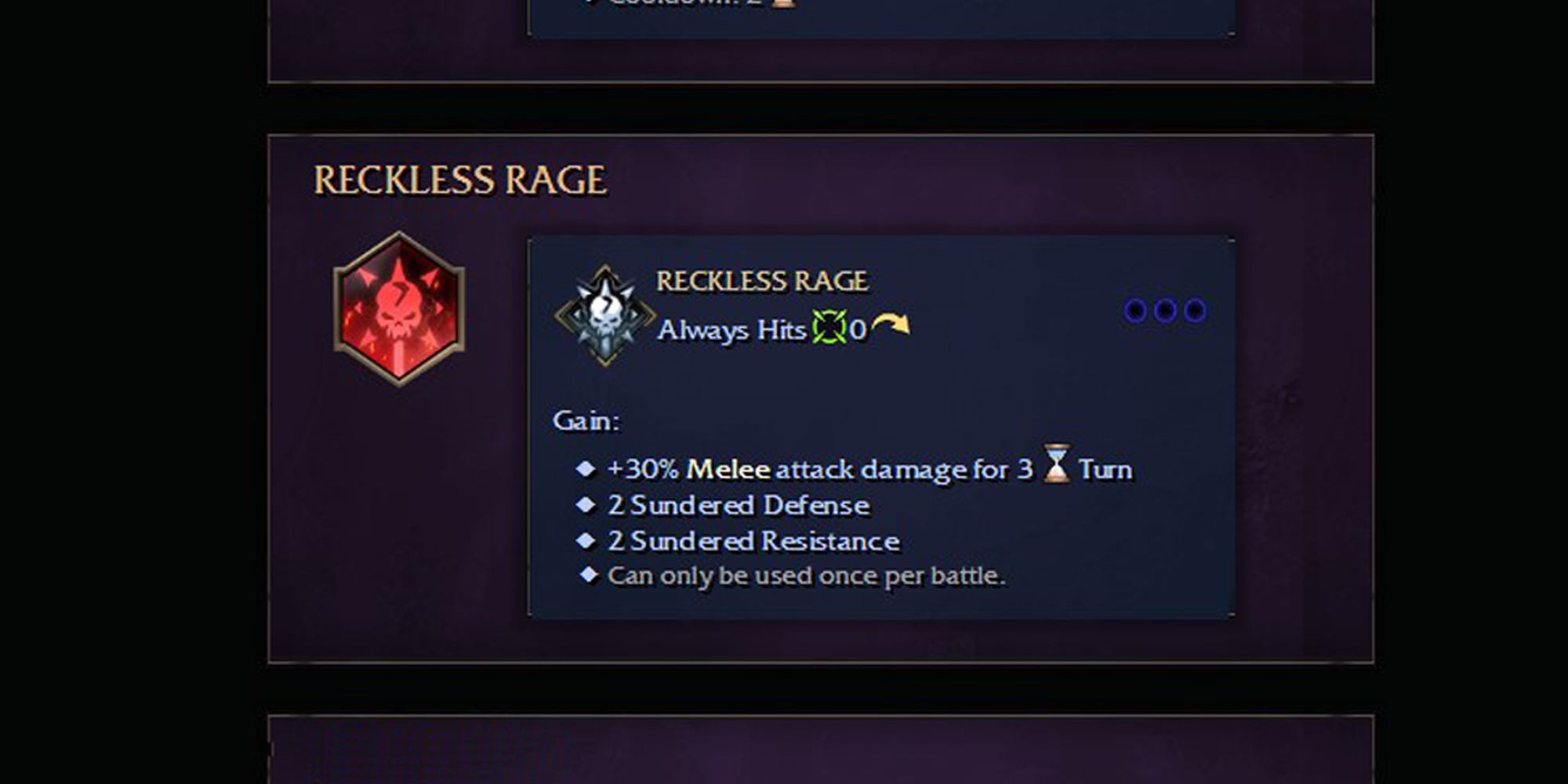 Age of Wonders 4: Reckless Rage skill stats