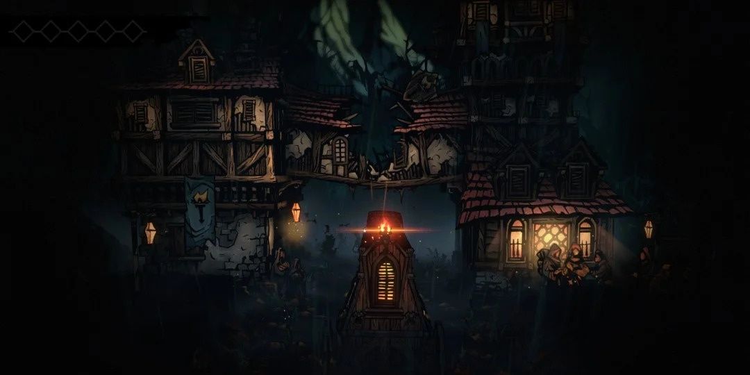 cart arrives at a broken inn Darkest Dungeon 2