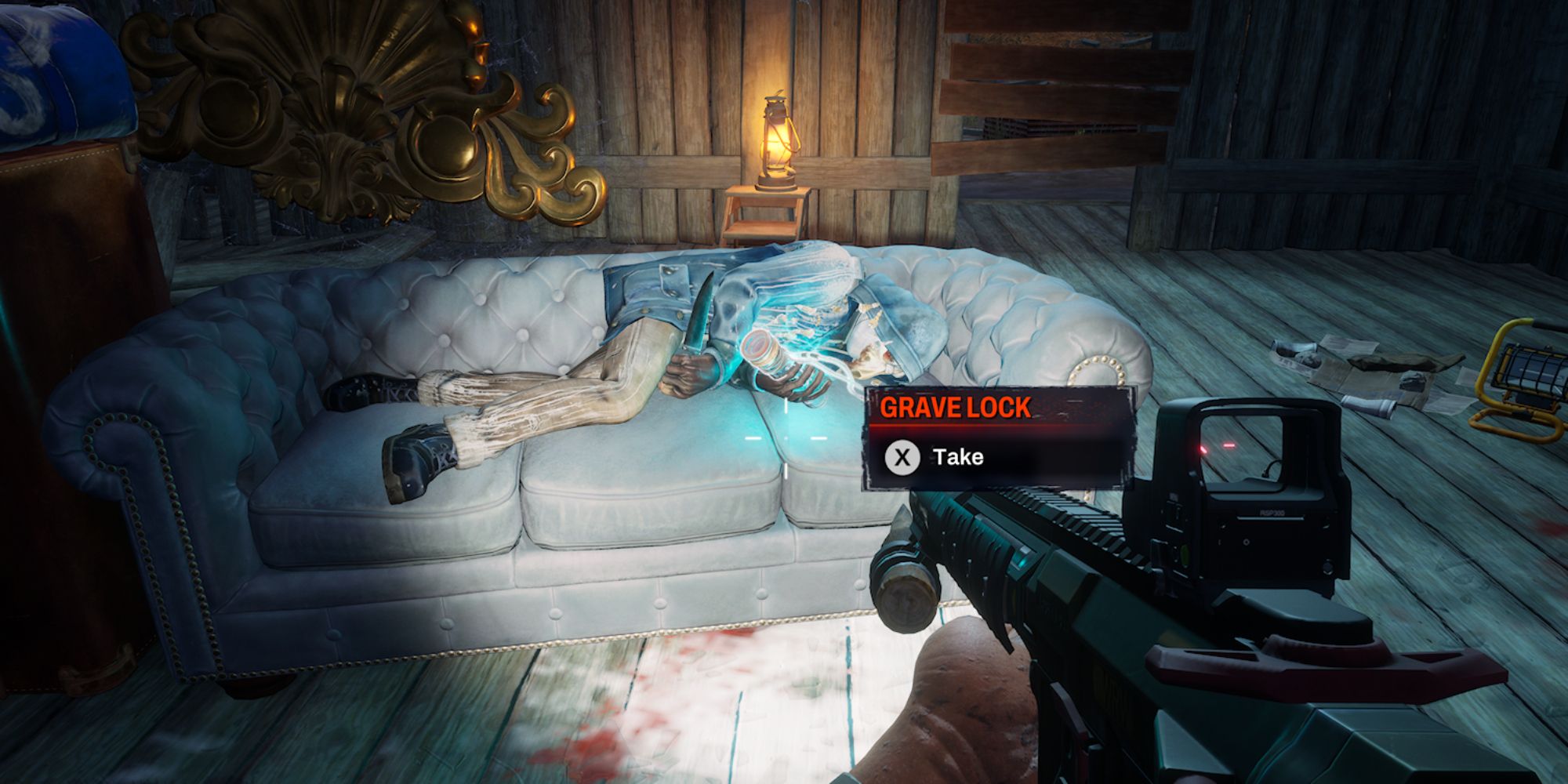 Redfall Screenshot Of Grave Lock On Couch