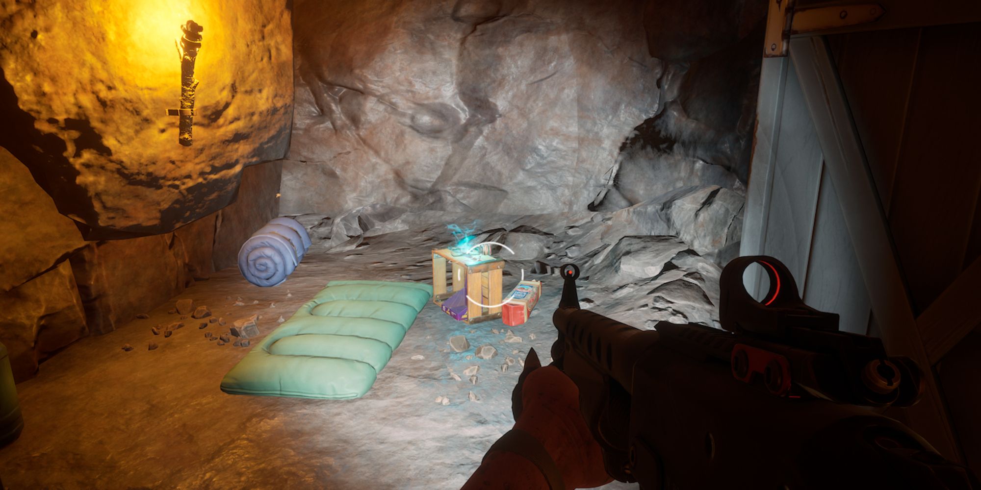 Redfall Screenshot Of Grave Lock On Crate In Cave