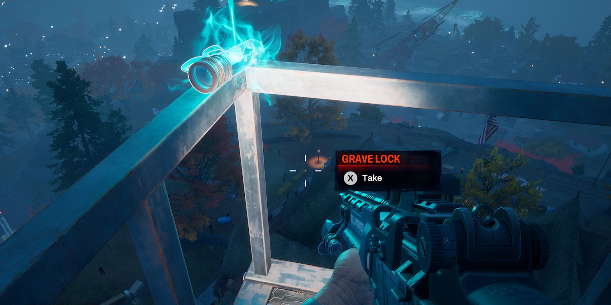 Redfall Screenshot Of Grave Lock On Radio Tower