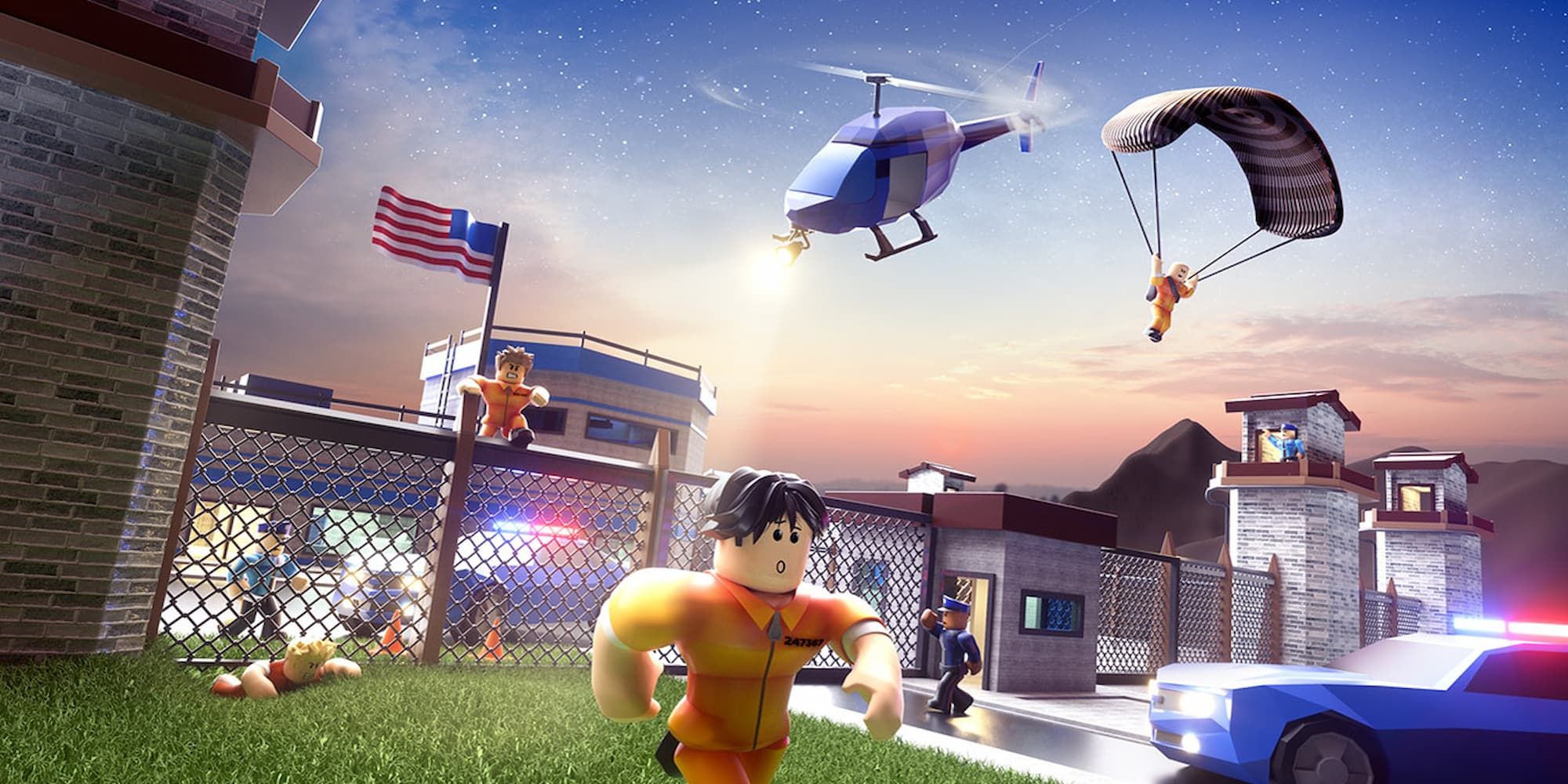 A prisoner breaks out in Jailbreak, one of Roblox's most popular games.
