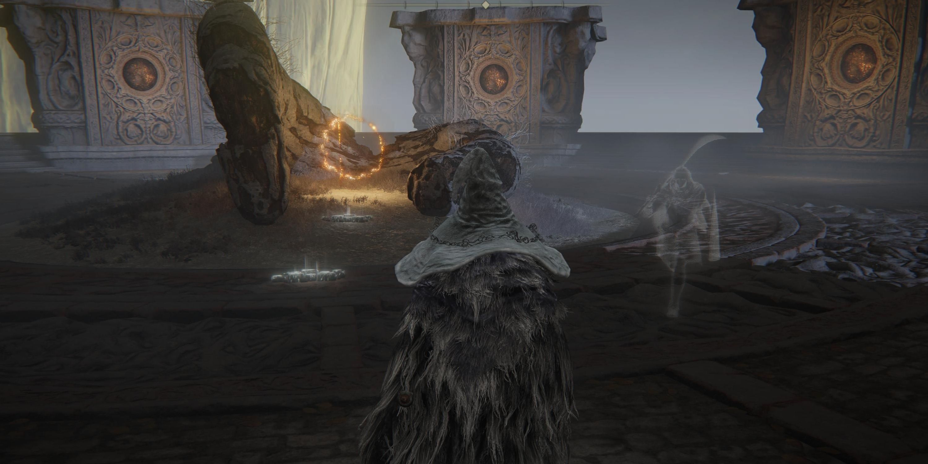 The Tarnished approaches Rykard's Great Rune Activation Point in Elden Ring.