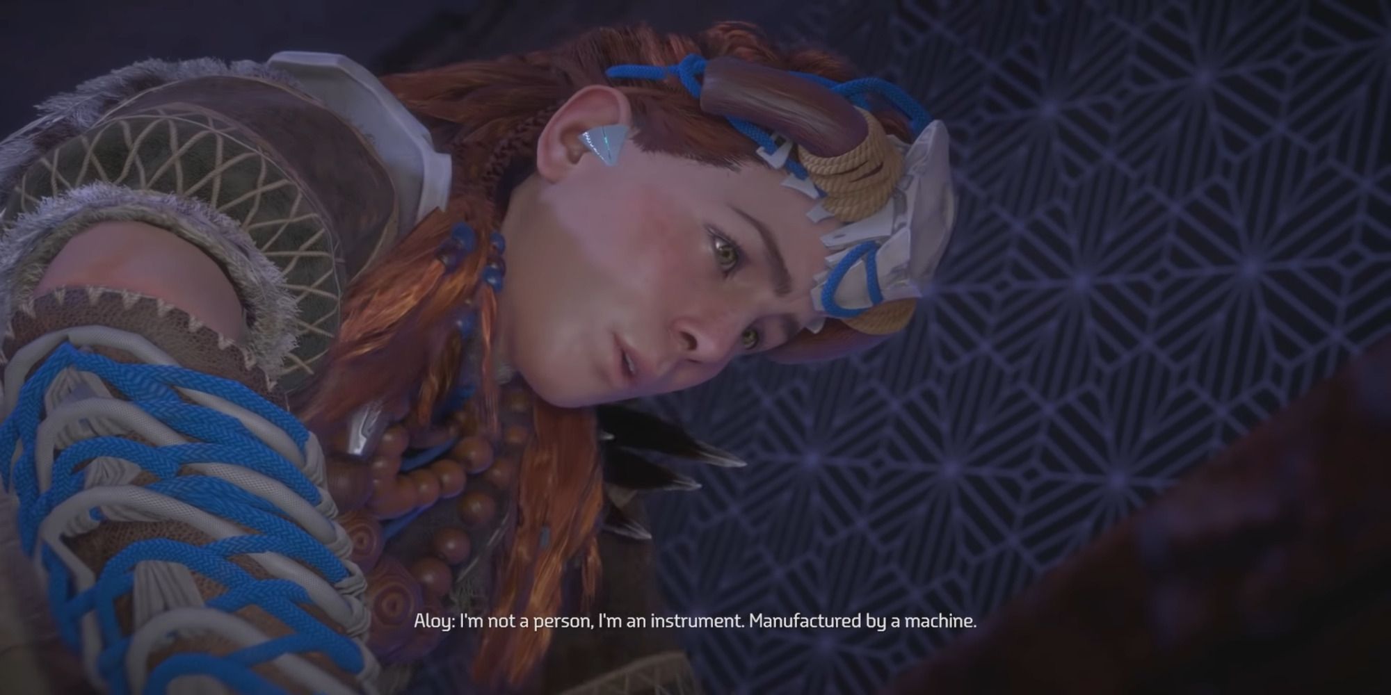 Aloy learning about the truth of her origins from Horizon: Zero Dawn