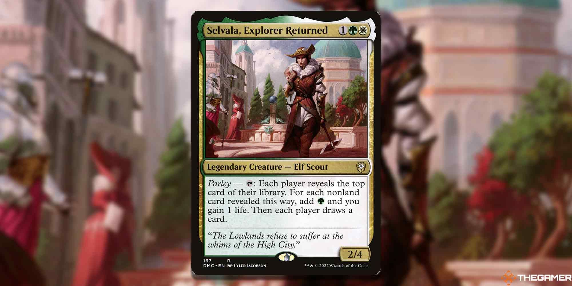 Image of the Selvala, Returned Explorer  card in Magic: The Gathering, with artby Tyler Jacobson