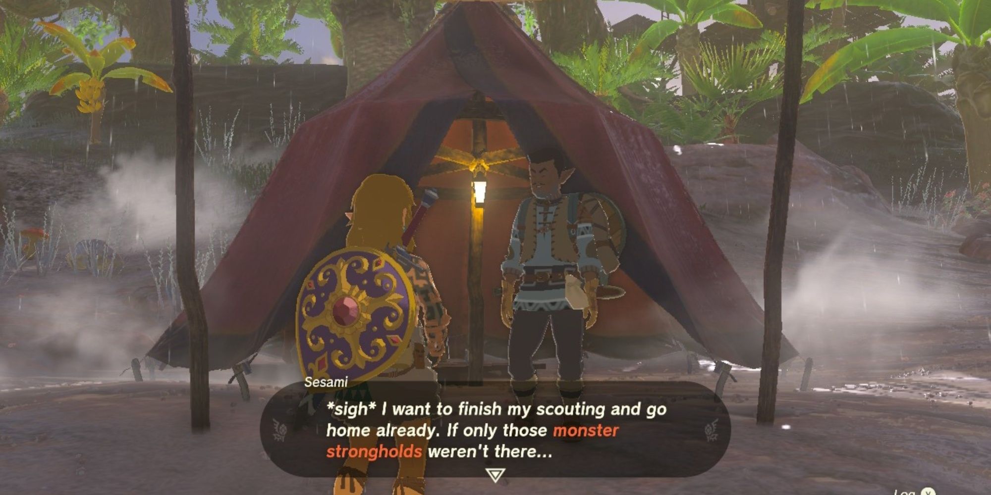 Sesami speaking to Link in Tears of the Kingdom