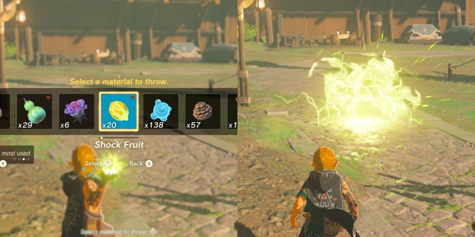 Split link image that throws item menu and shock fruit