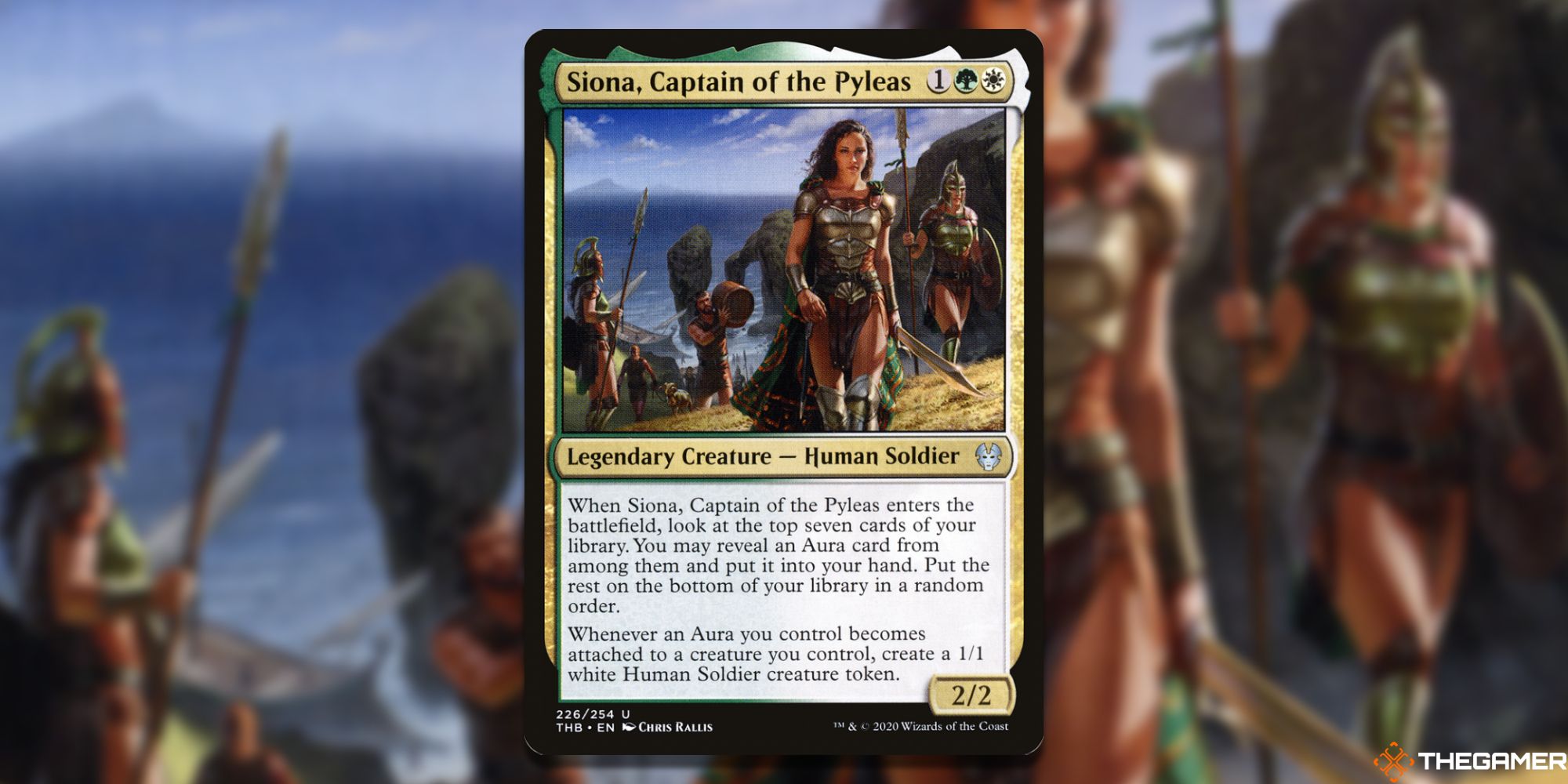 Image of the Siona, Captain of the Pyleas card in Magic: The Gathering, with art by Chris Rallis