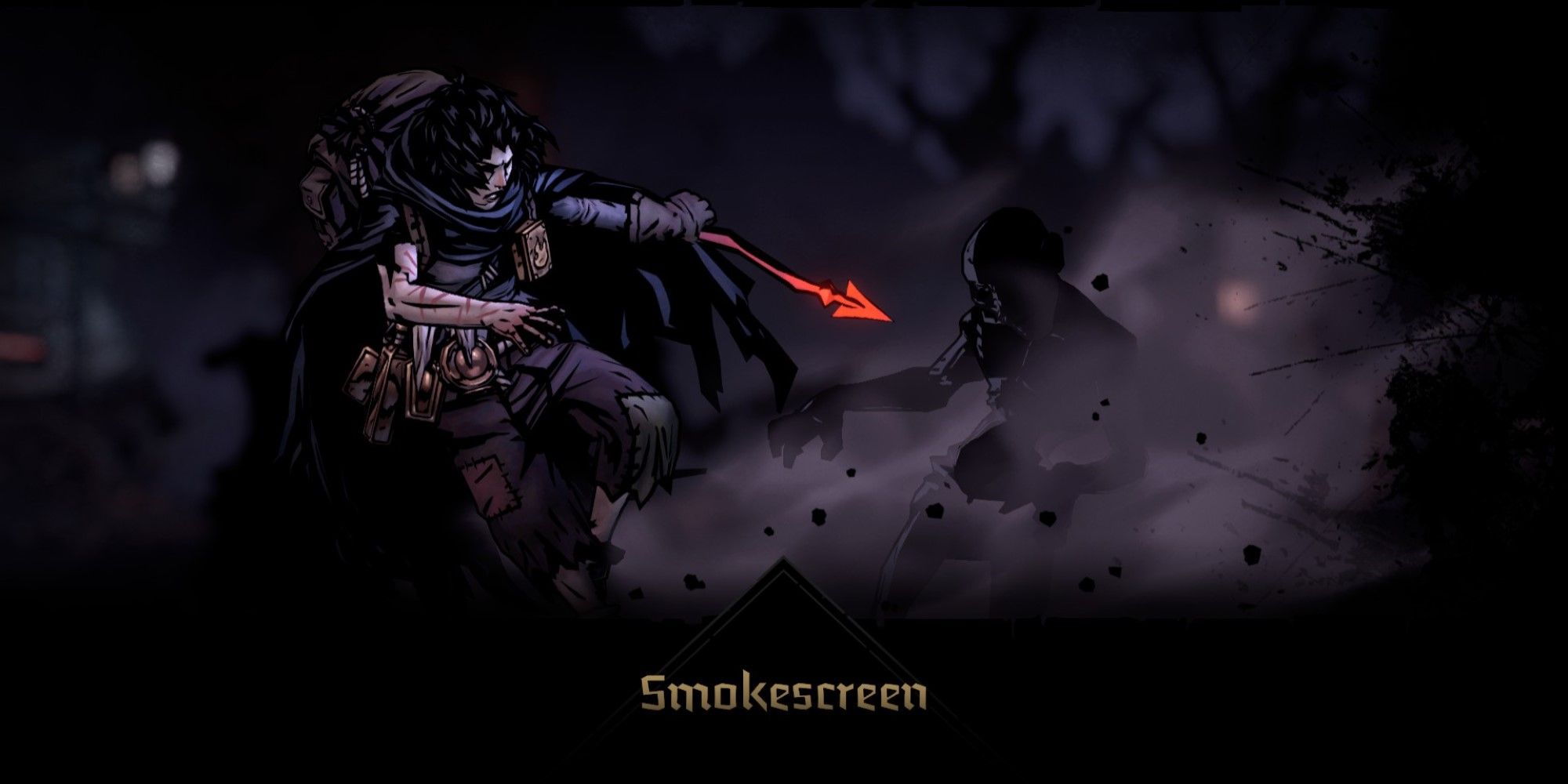 A screenshot of the Smokescreen Skill being used in Darkest Dungeon 2