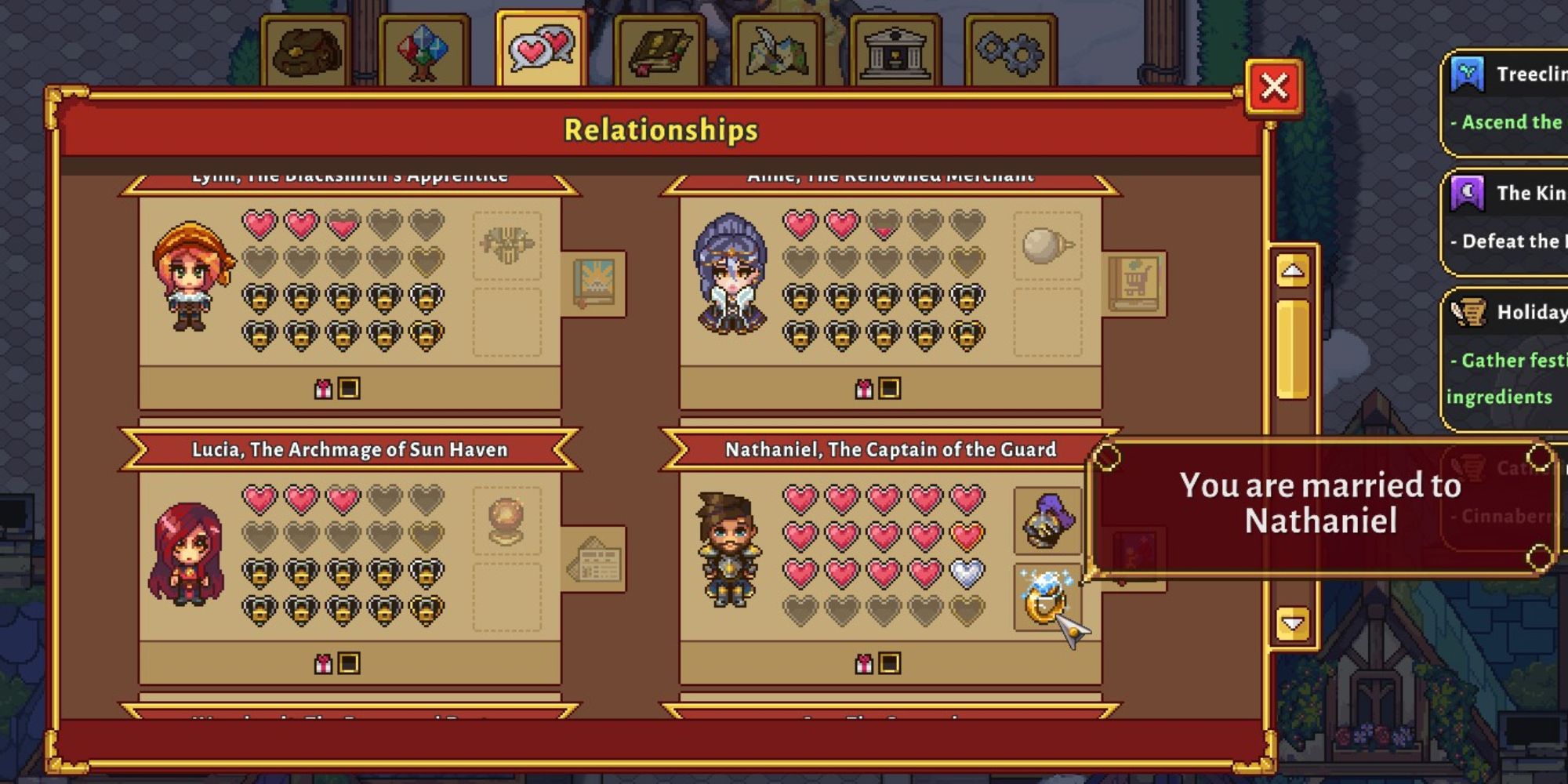 sun haven relationships menu married to nathaniel