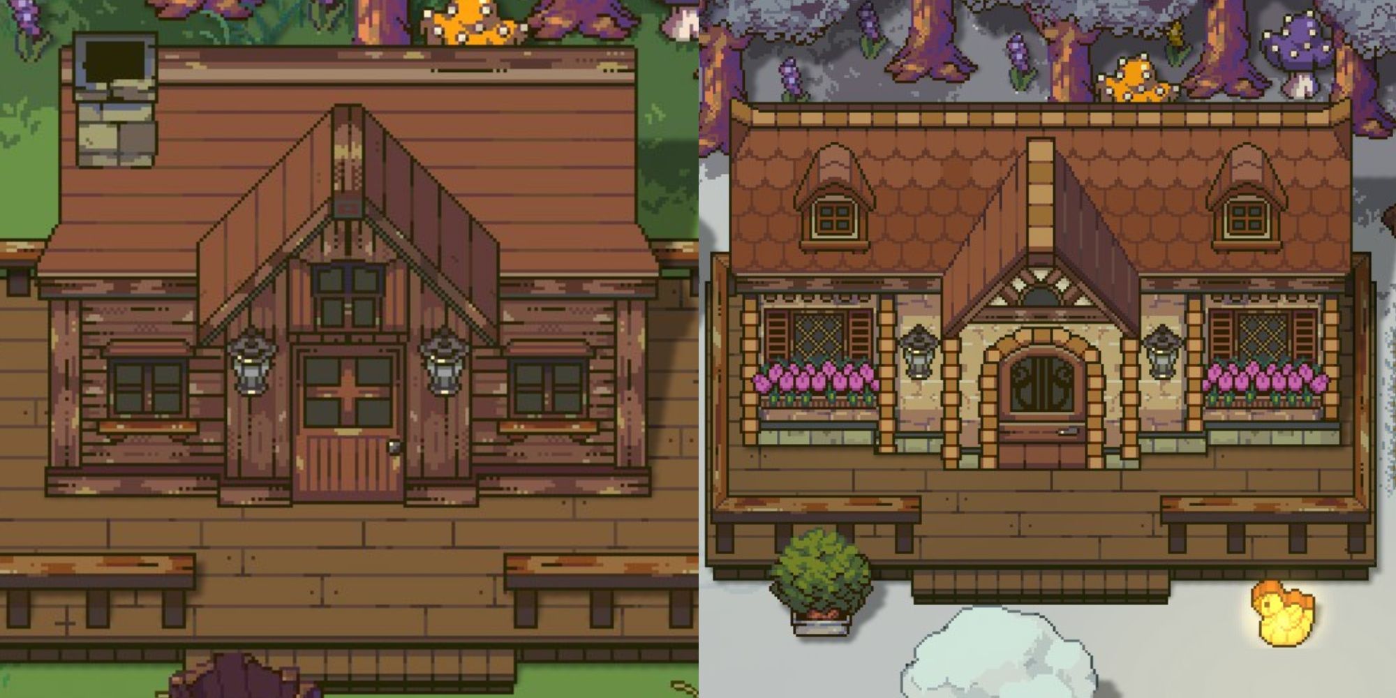 Collage Image of sun haven tier 1 and tier 3 houses.