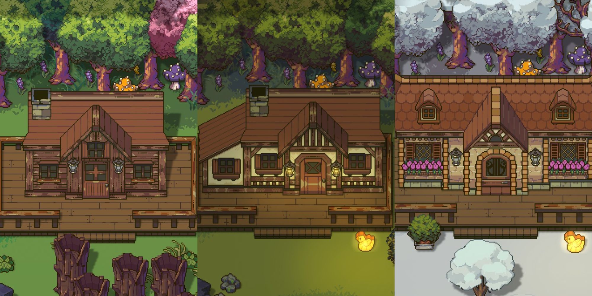 sun haven tier 1 house, tier 2 house, and tier 3 house