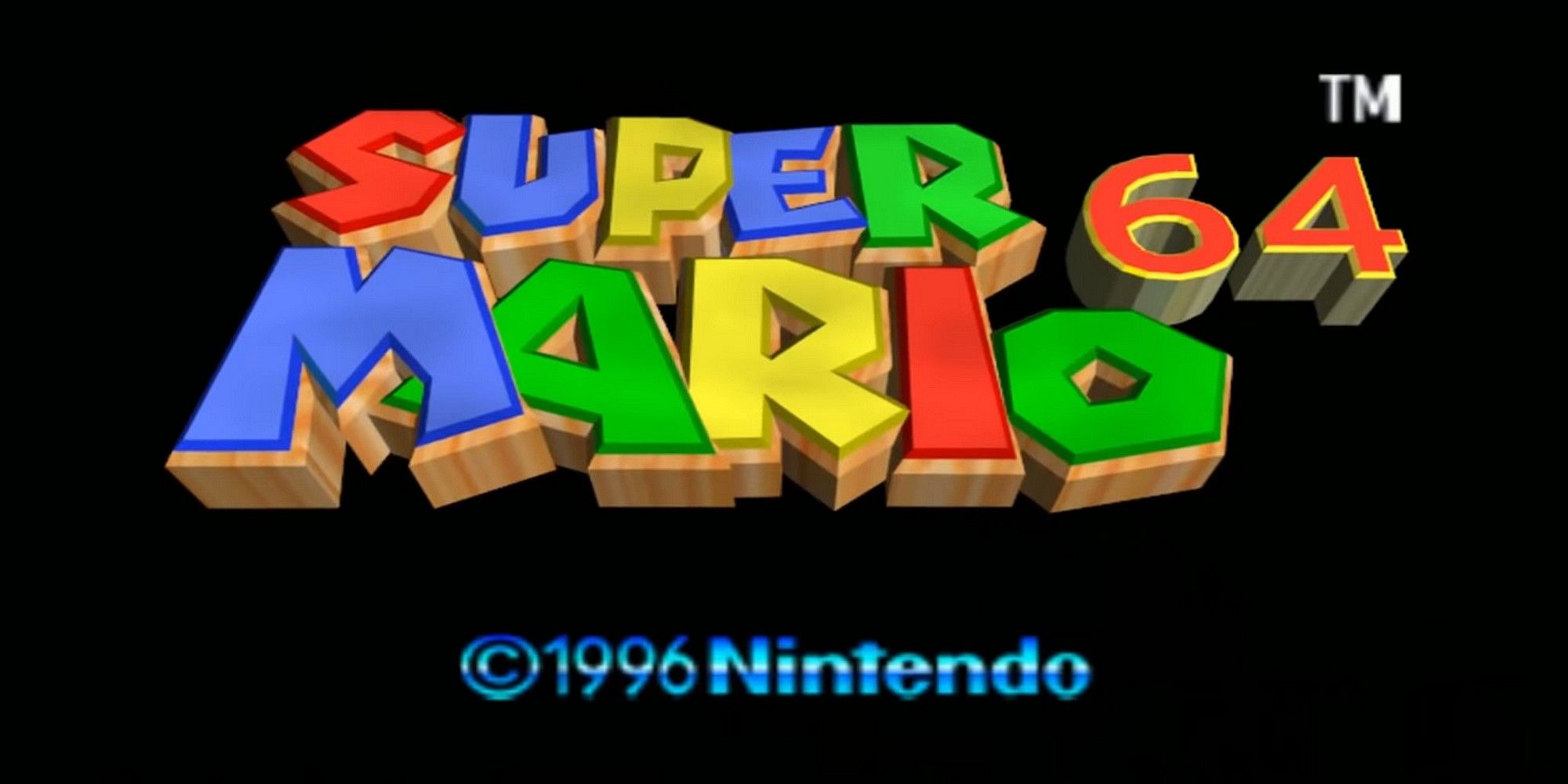 Super Mario sixty-four logo start screen 