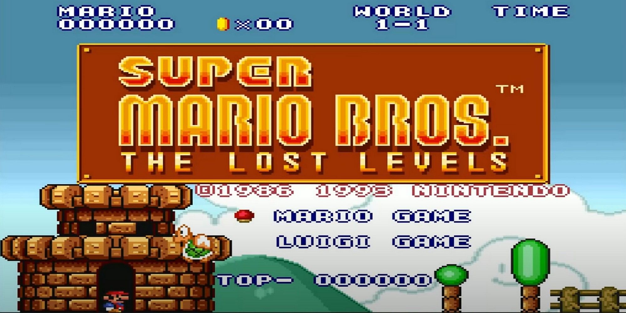 super mario bros the lost levels start screen every mainline mario game in order
