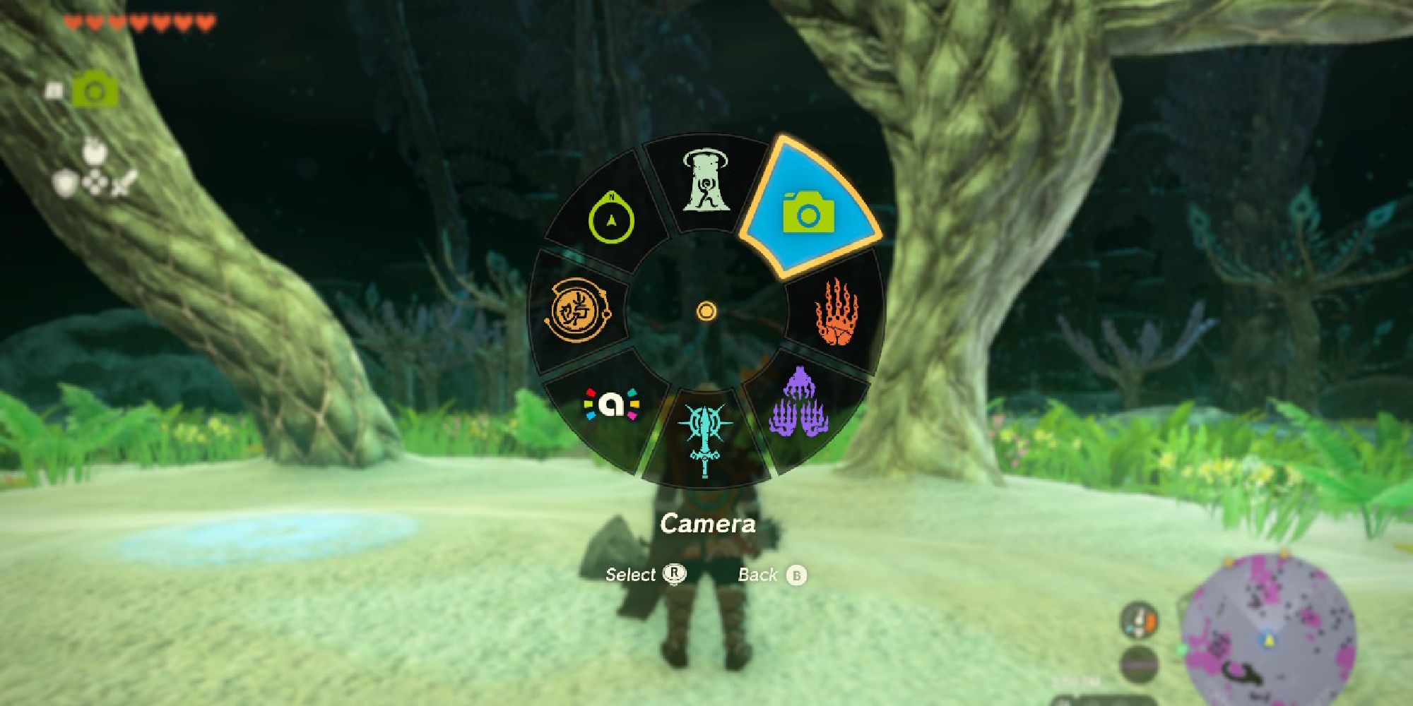 Ability wheel with camera highlighted in The Legend Of Zelda: Tears Of The Kingdom.