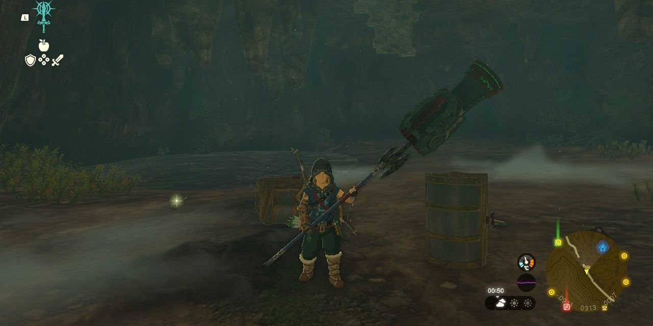 Link with a cannon attached to a spear