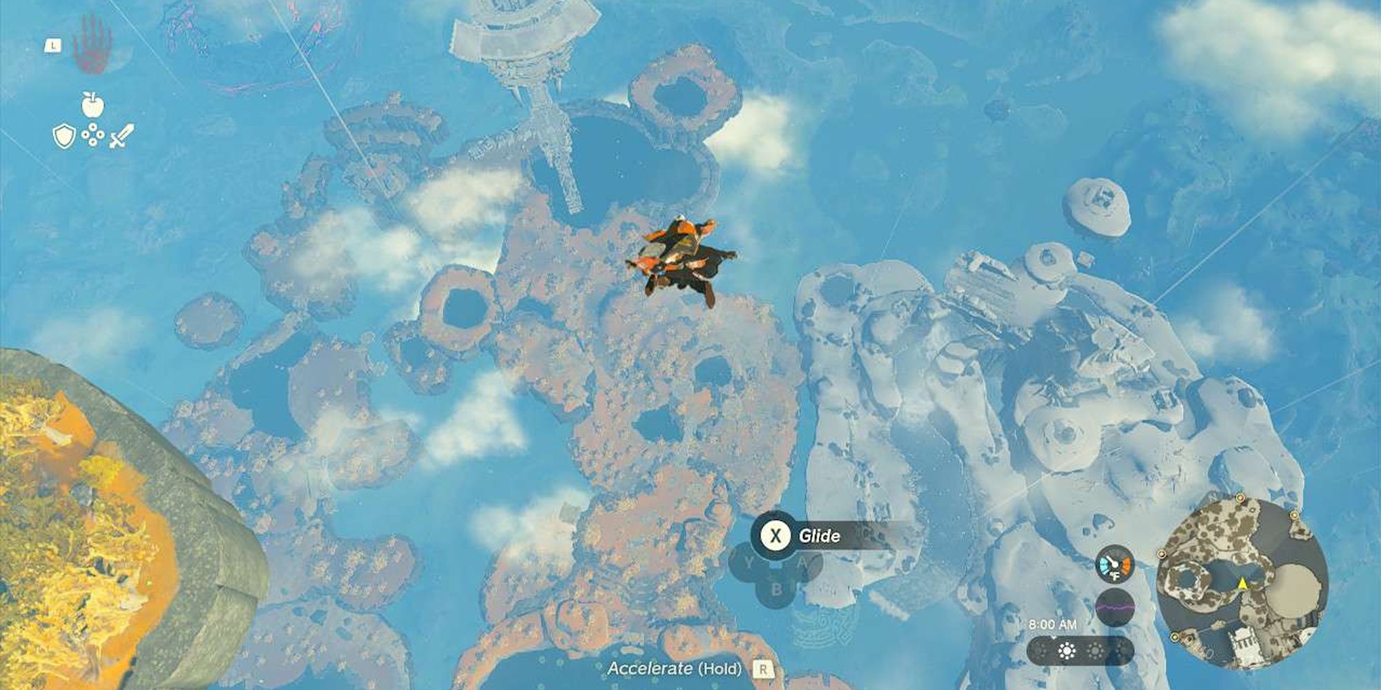 Link Diving Toward Great Sky Island in The Legend of Zelda: Tears of The Kingdom