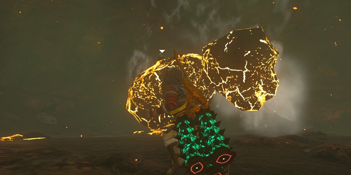 Zelda Tears Of The Kingdom Capture D'Écran De Link Debout Devant Un Igneo Talus Sous Death Mountain