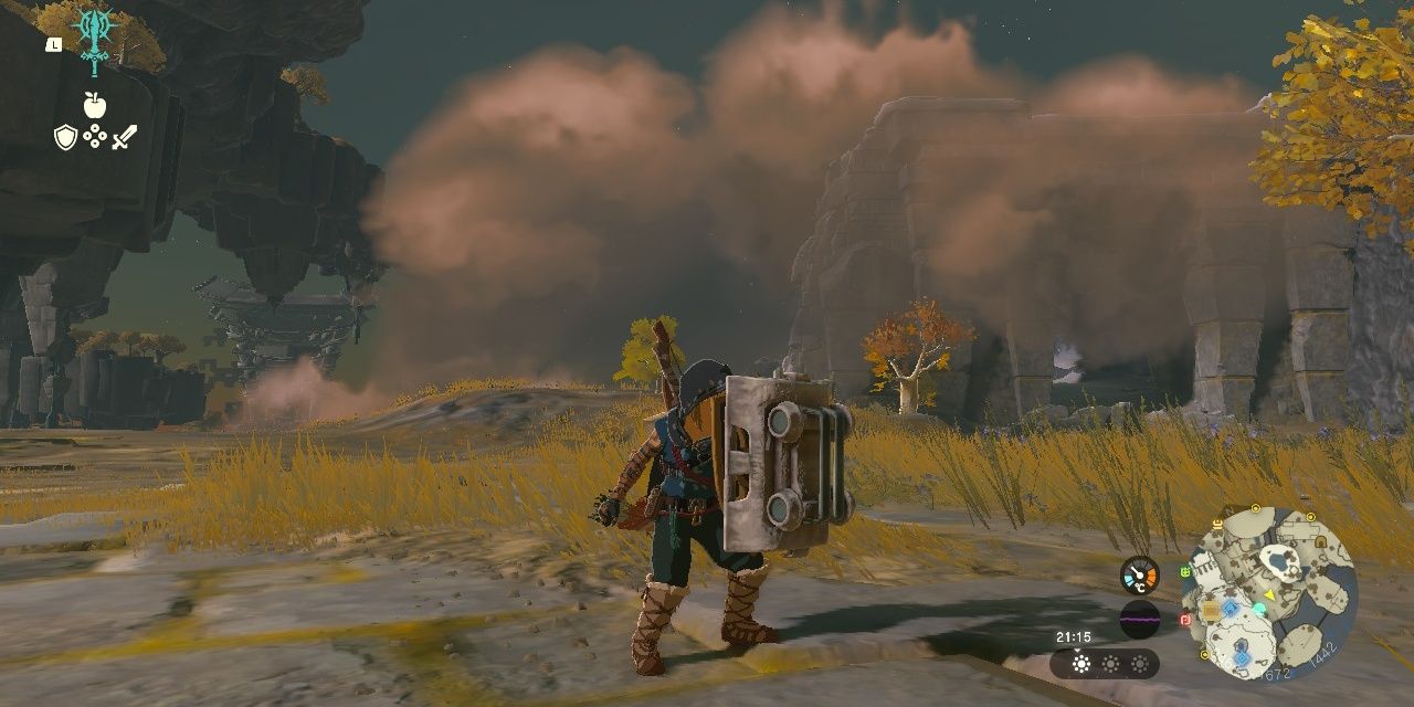 Link with the cart attached to the shield