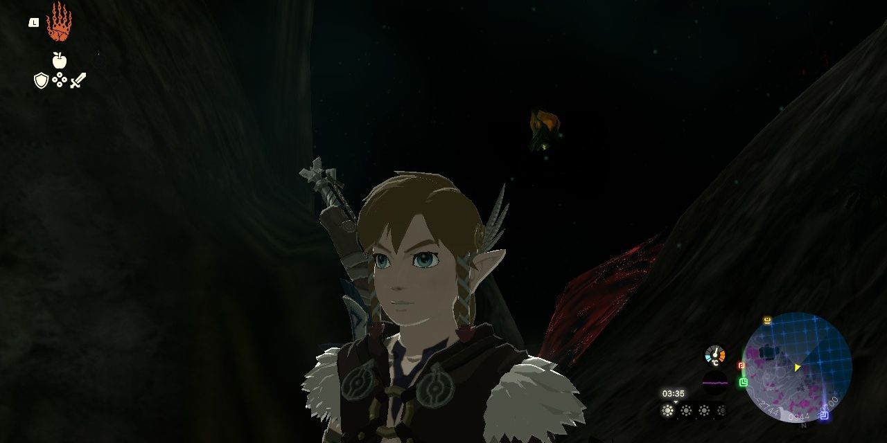 Tears of the Realm focuses on Link while surrounded by darkness with an inactive light route at a distance.