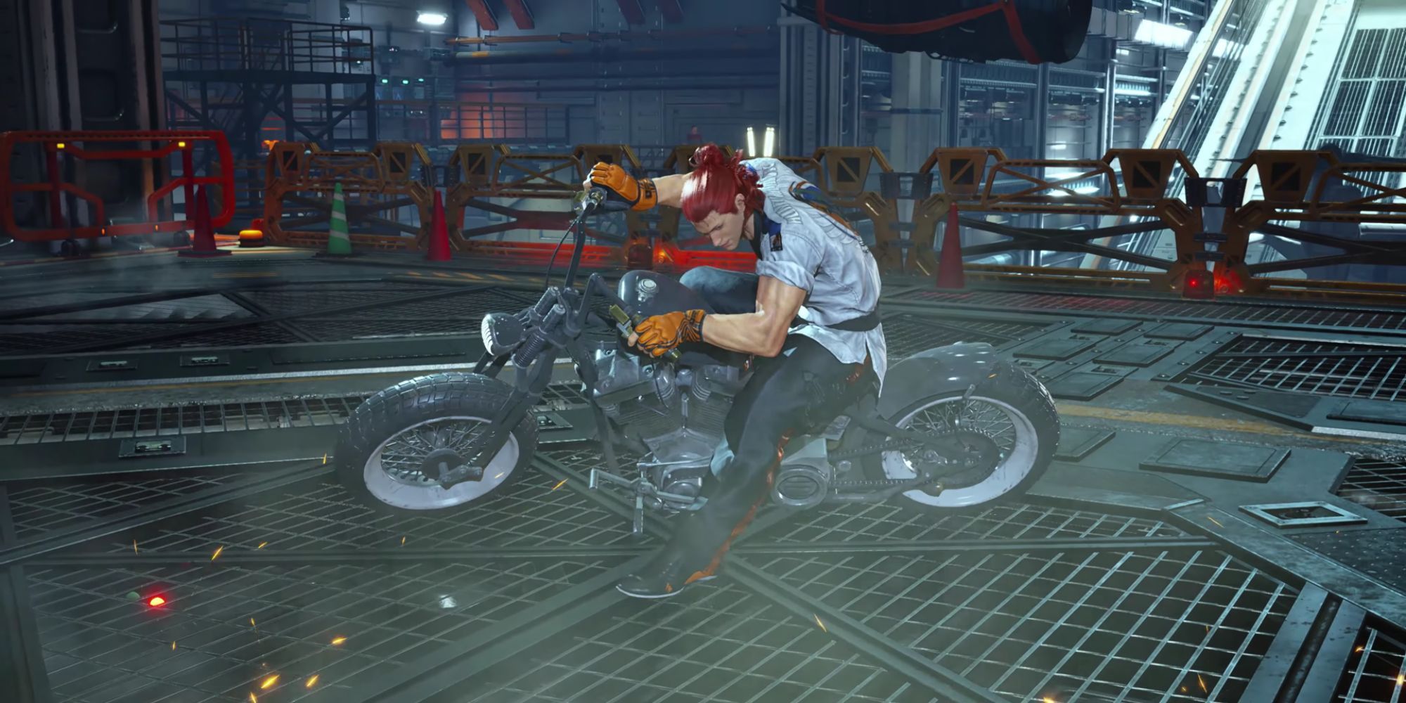 Hwoarang doing an Akira slide in Tekken 8.