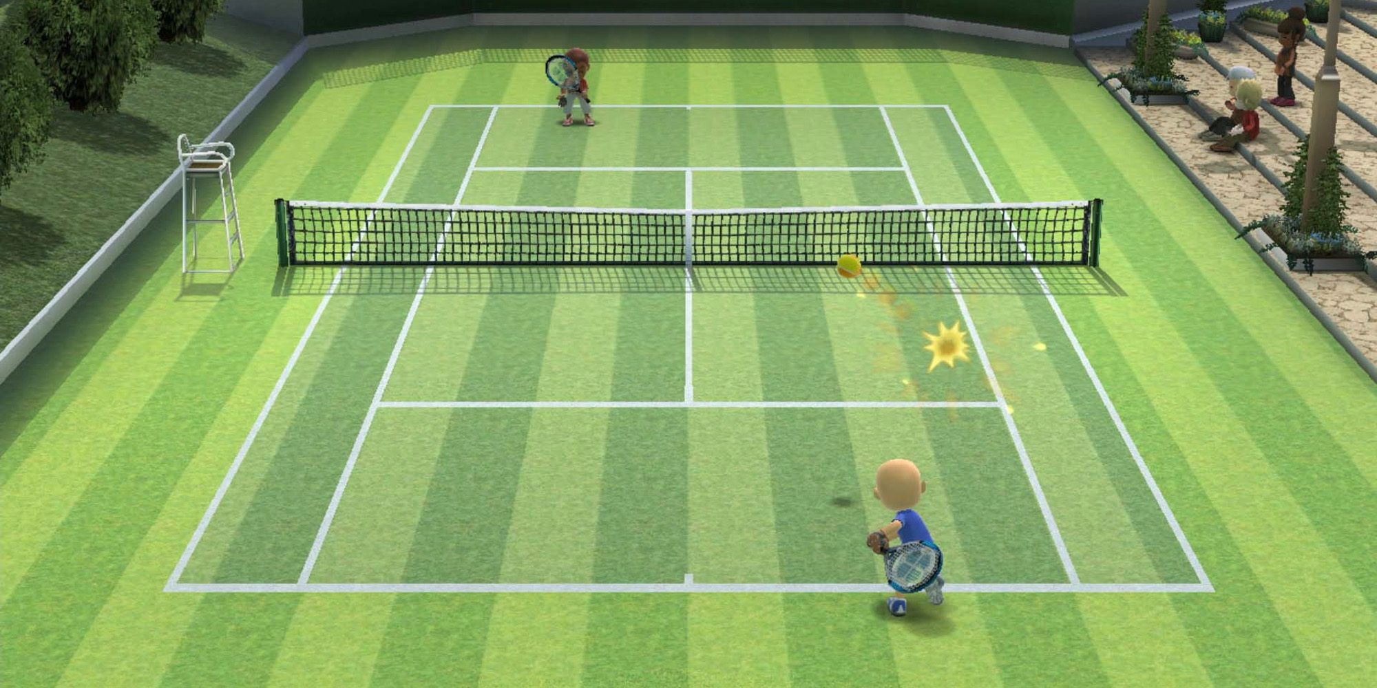 tennis match on a green field in go vacation for the nintendo switch