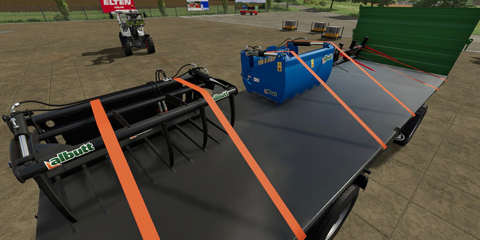 Tension belts on the back of a truck in farming simulator 2022