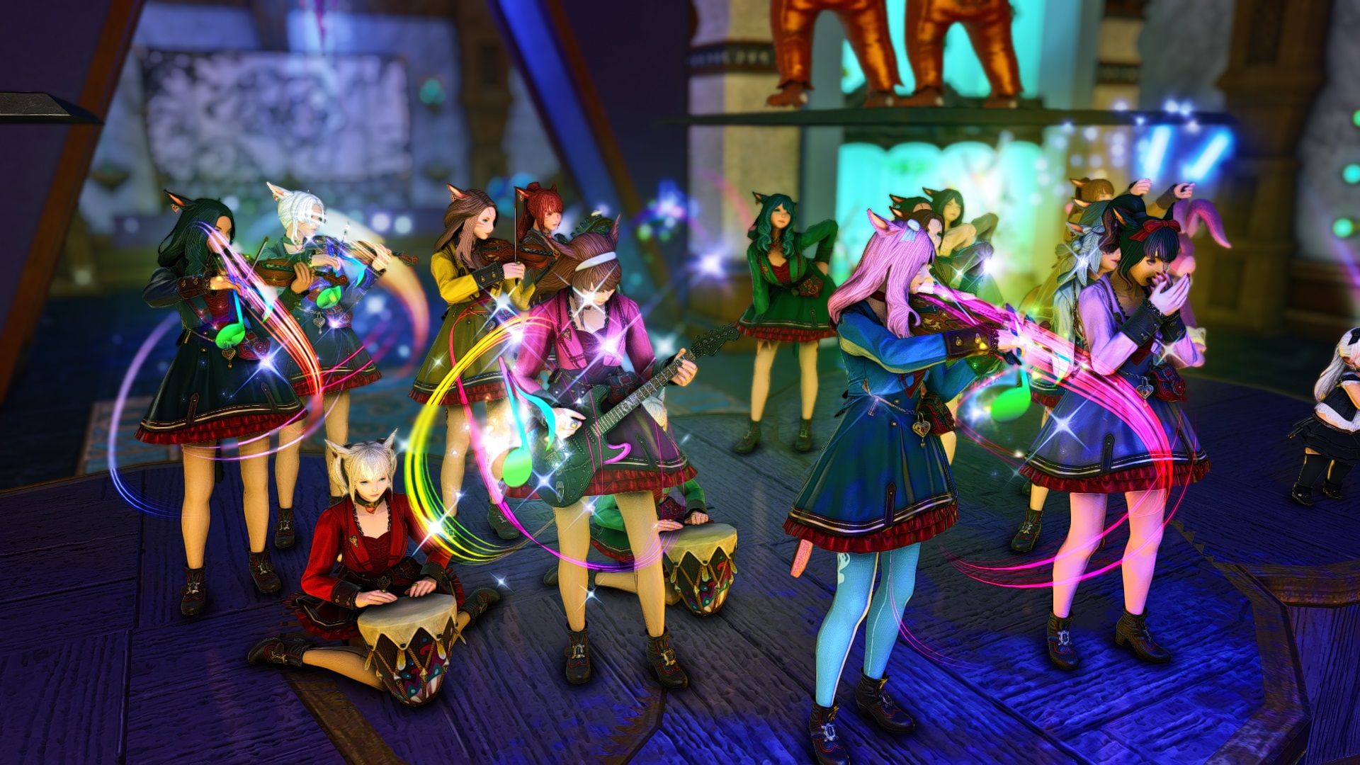 The Hissy Fits Bard band playing in Final Fantasy 14.