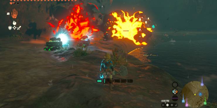 the-legend-of-zelda-tears-of-the-kingdom-homing-cart-going-into-battle-with-a-canon-attached-to-the-top-of-it.jpg (740×370)