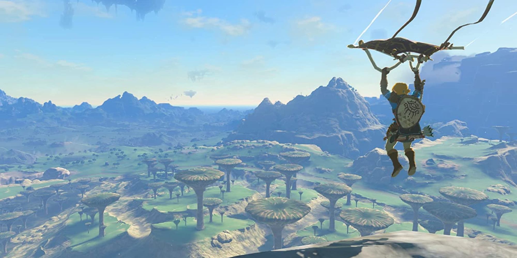 The Legend of Zelda Tears of the Kingdom Link soars over Hyrule