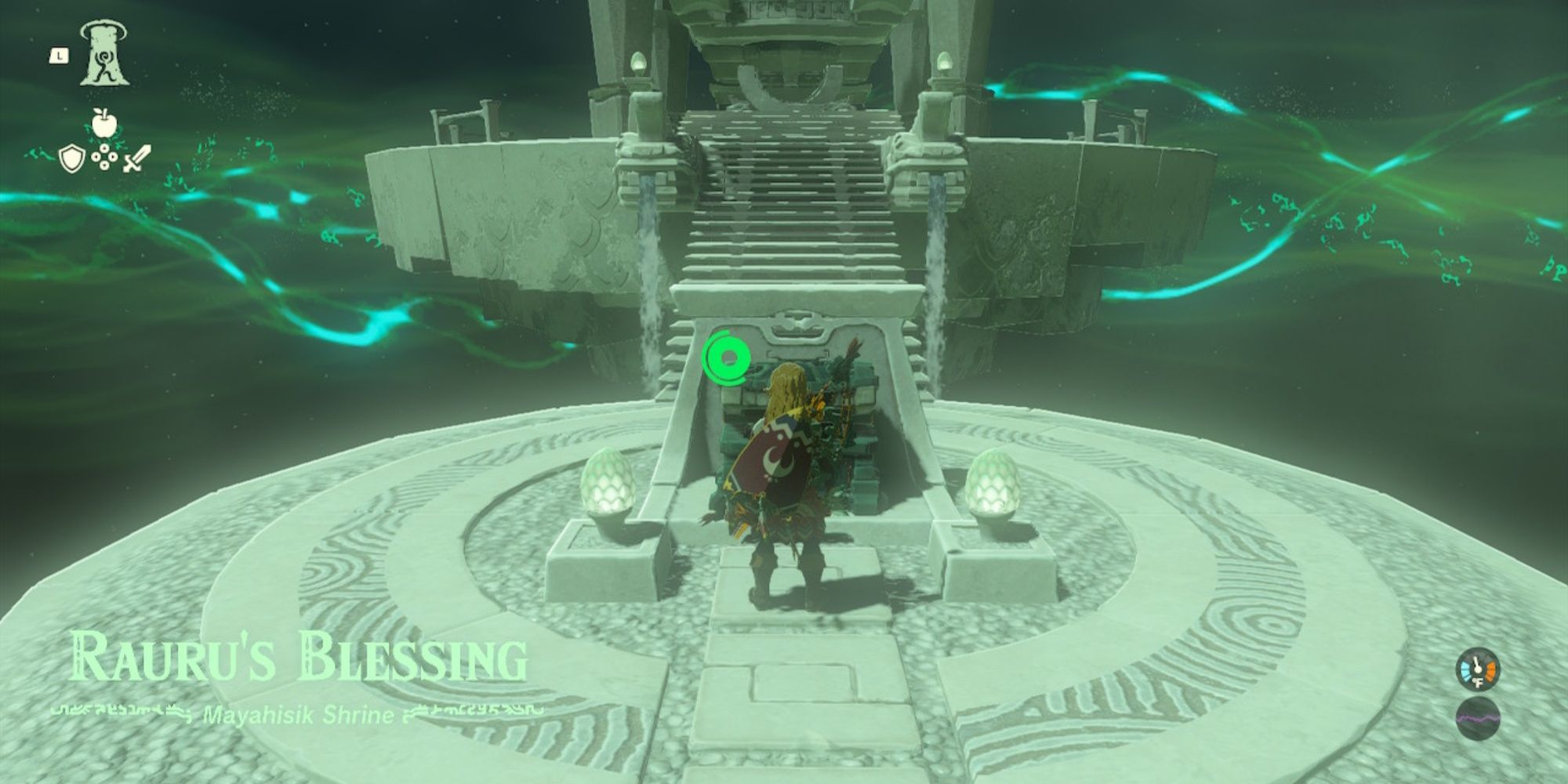 Link to get the magic scepter from the Mayahishik temple treasure chest in 