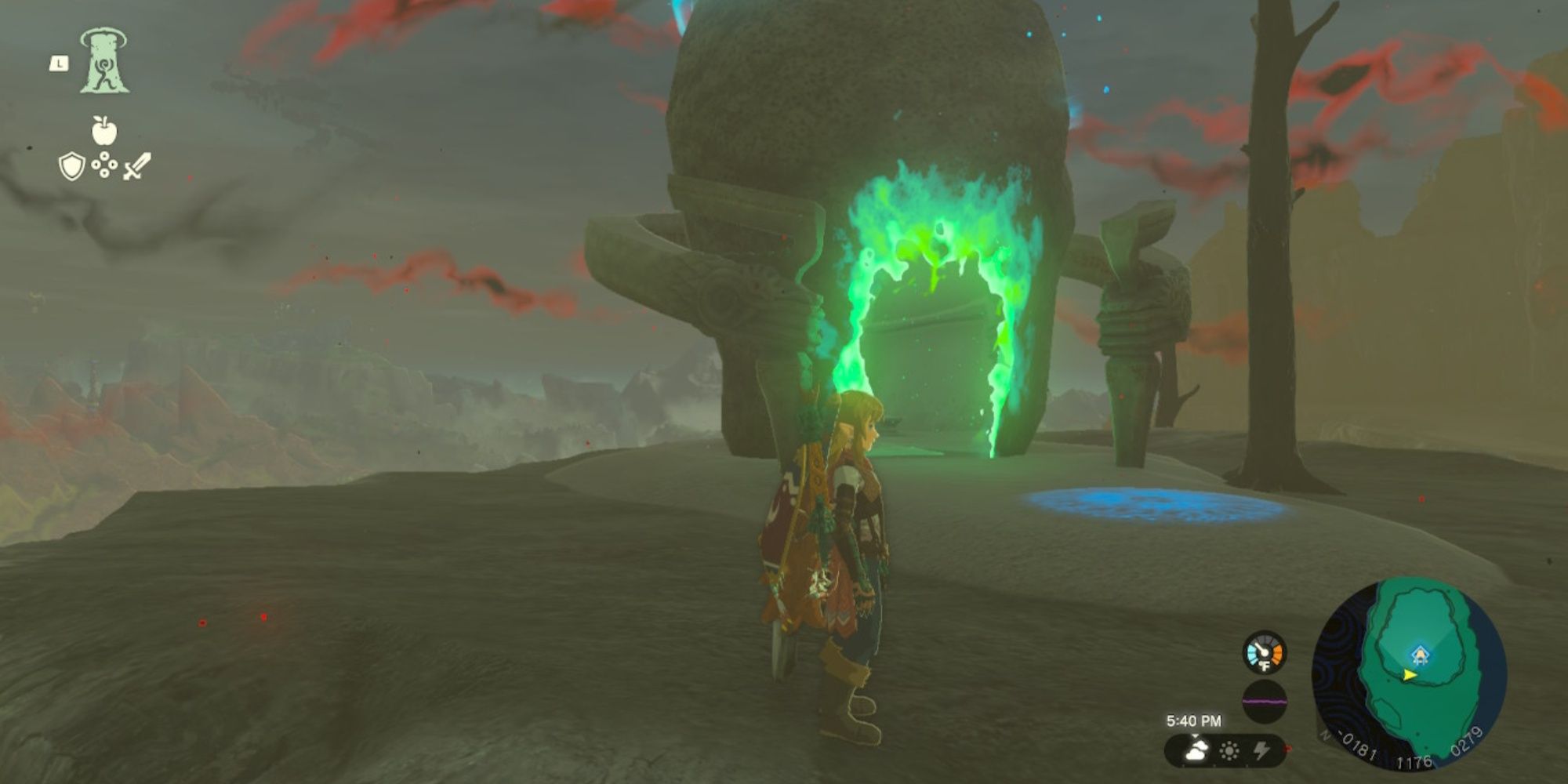 Link outside the Temple of Sertabomac in The Legend of Zelda: Kingdom of Tears