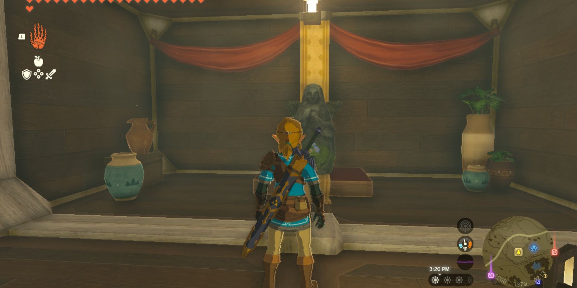 La Légende De Zelda Les Larmes Du Royaume La Salle De Bénédiction Dans La Maison Du Lien Avec La Statue De La Déesse