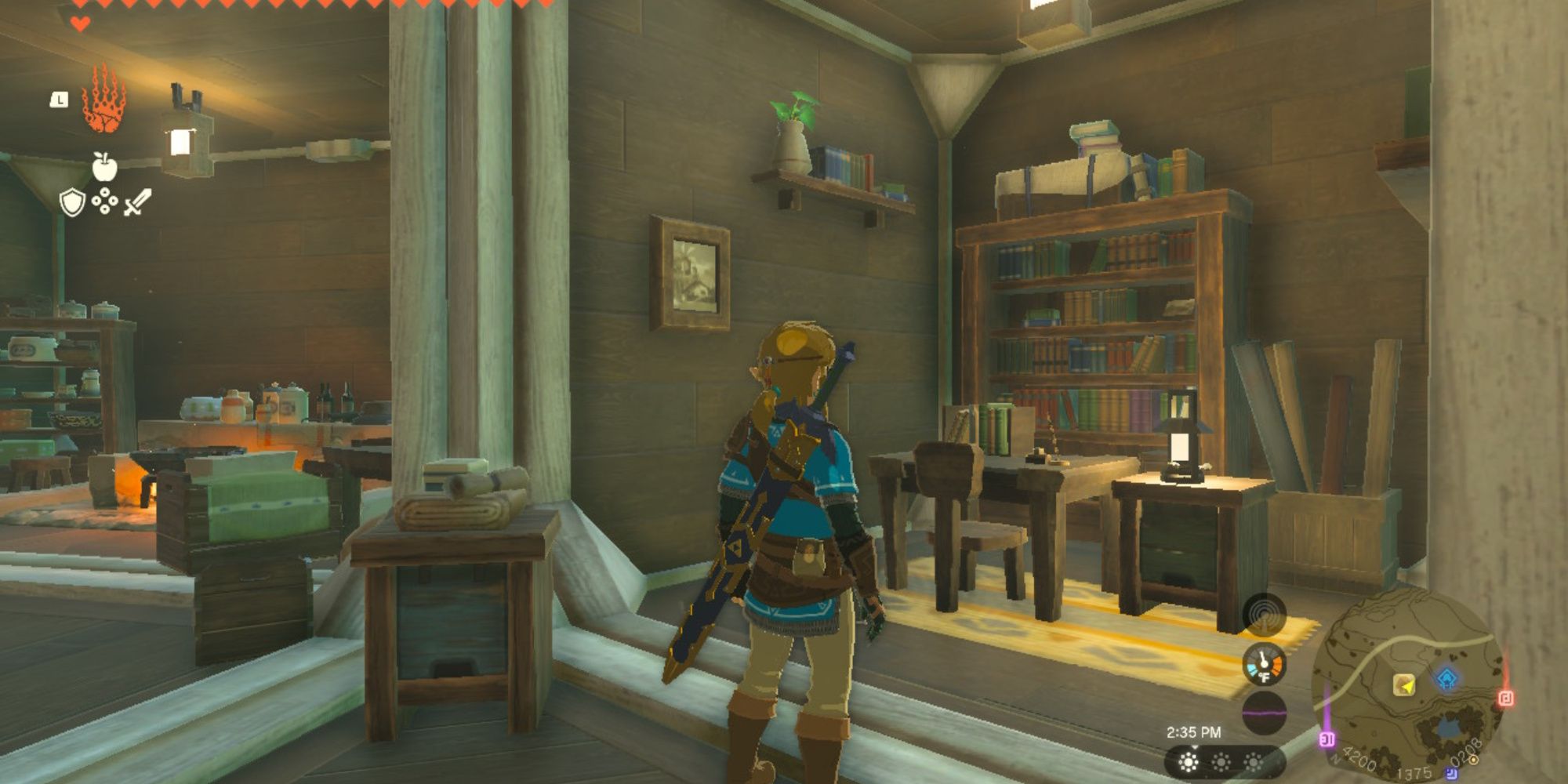 the legend of zelda tears of the kingdom the study in Link's house, right next to the kitchen