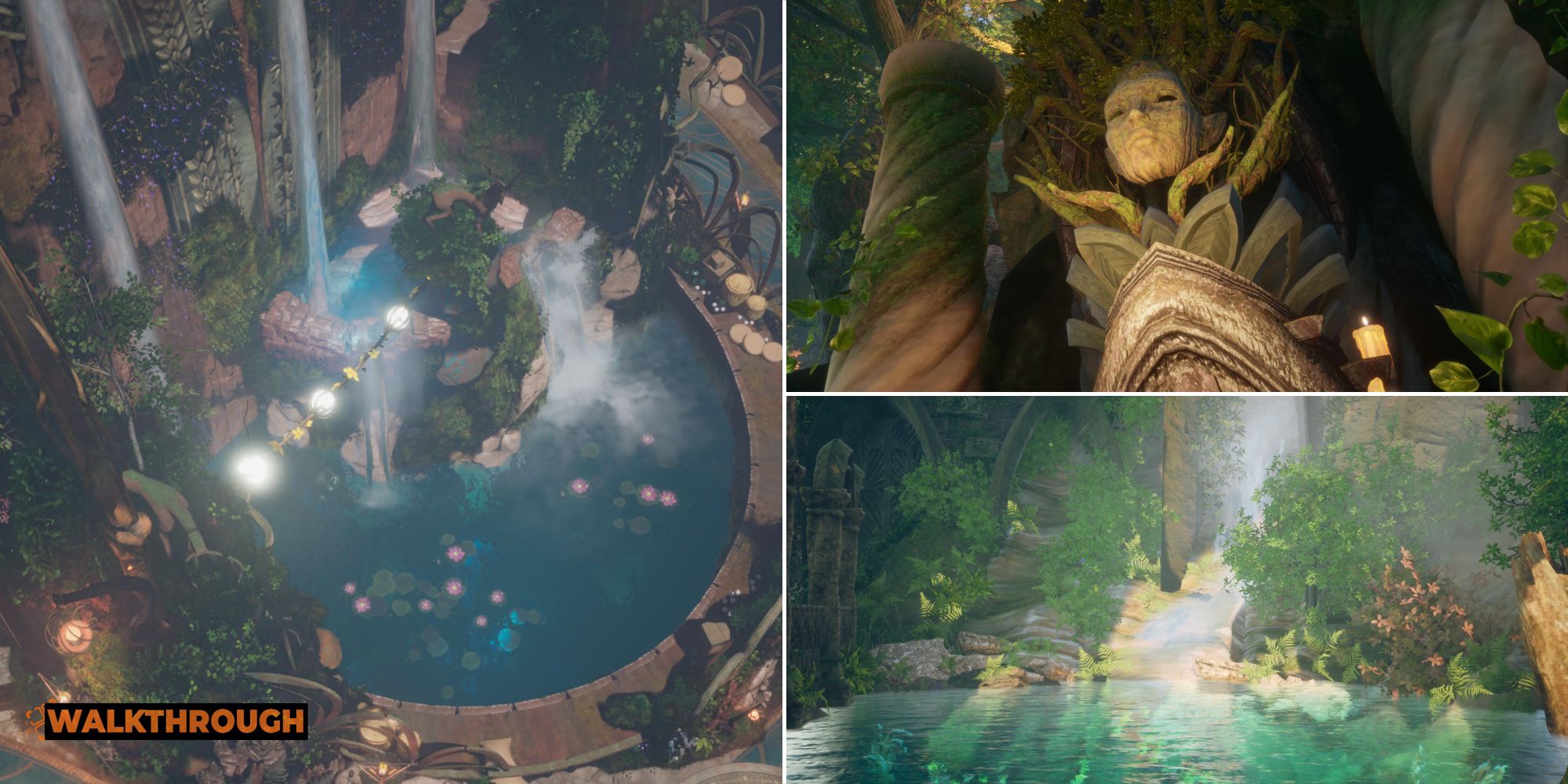 elven fountains, streams, and shrines in the halls of mirkwood in the lord of the rings: gollum