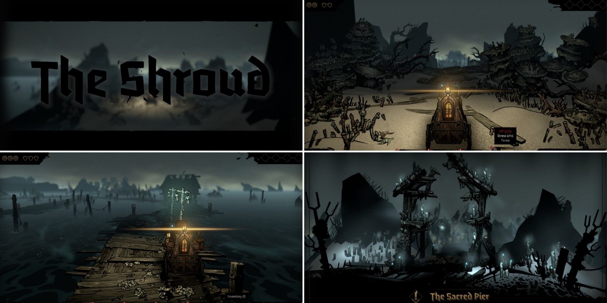 4 screenshots of Shroud in Darkest Dungeon 2