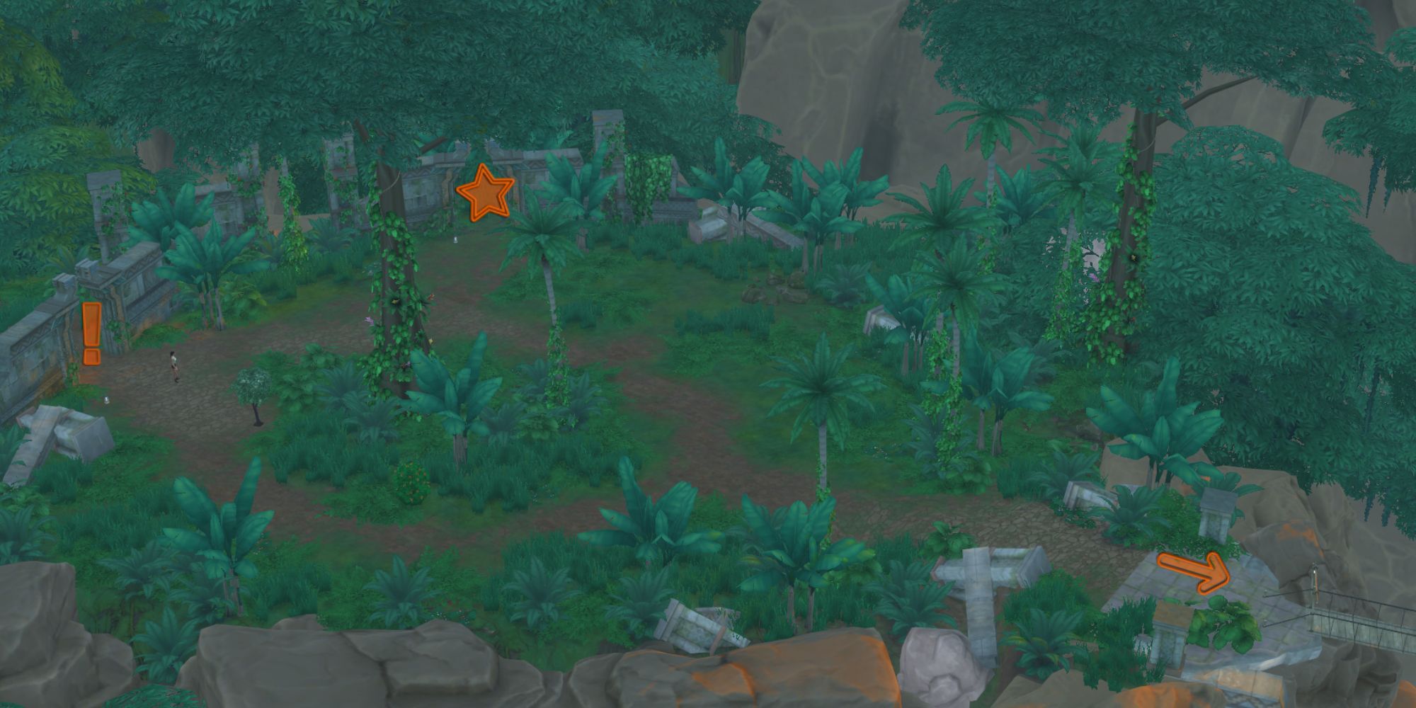 The Sims 4 Jungle Adventure Temple Area One With Markers