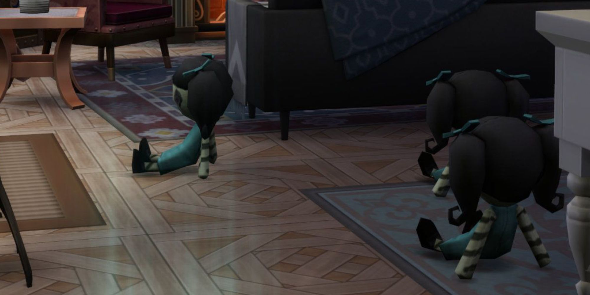 The Sims 4 Paranormal Stuff close up of spooky dolls