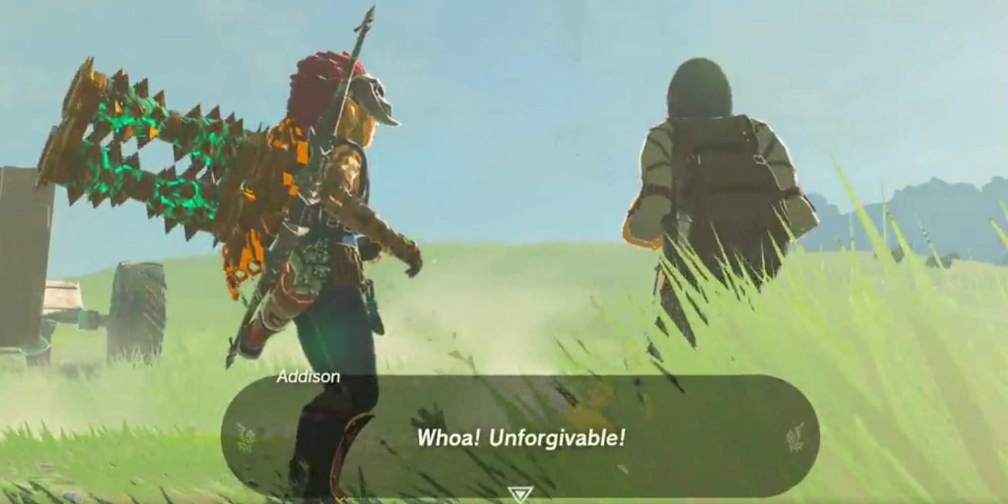 The Legend of Zelda: Tears of the Kingdom screenshot of Addison saying 