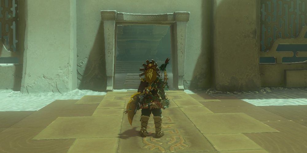 Link approaches the Gemimik Shrine Exit in The Legend of Zelda: Tears of the Kingdom.