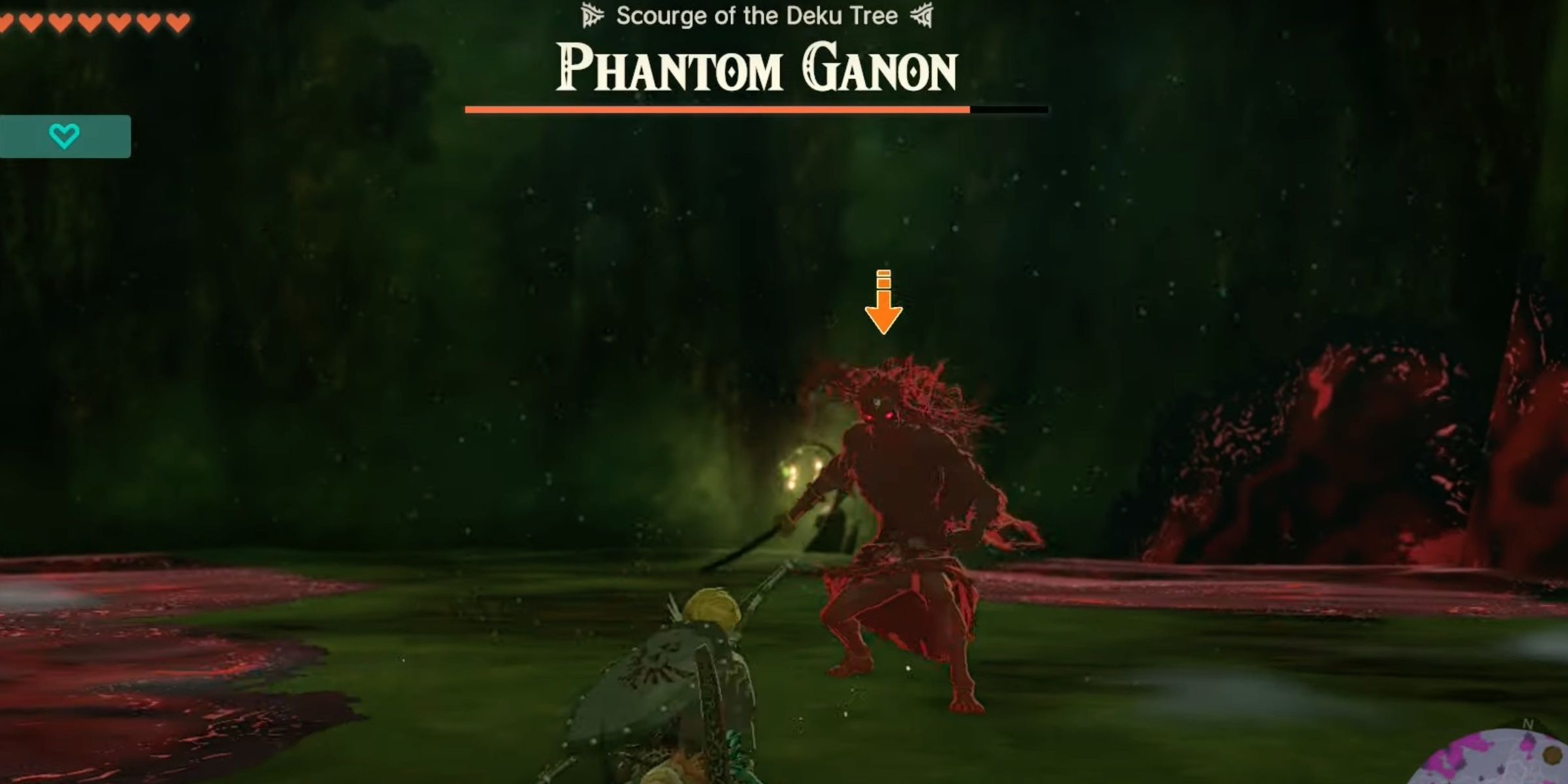 Phantom Ganon readies his sword to attack Link in The Legend Of Zelda: Tears Of The Kingdom.