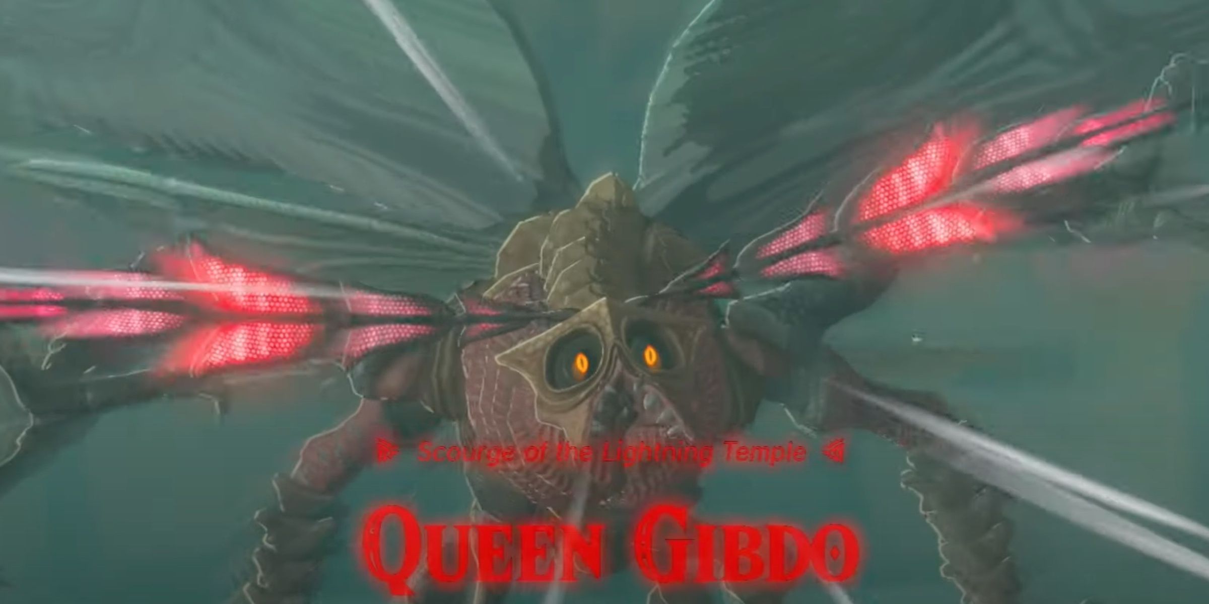 Queen Gibdo roars and flies directly at Link in The Legend Of Zelda: Tears Of The Kingdom.