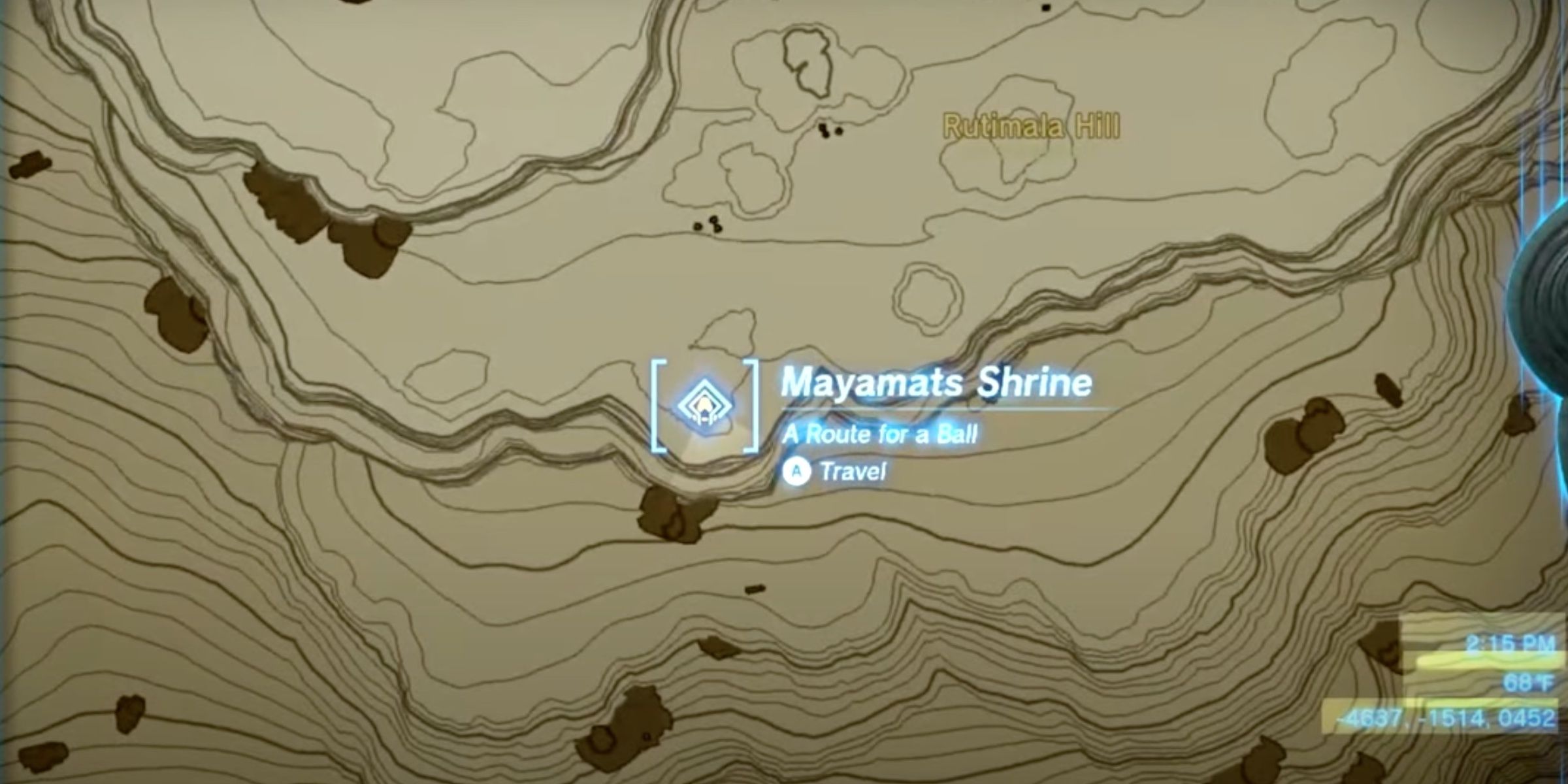 A map of the shrine of Mayamatsu that appears in The Legend of Zelda: Kingdom of Tears.