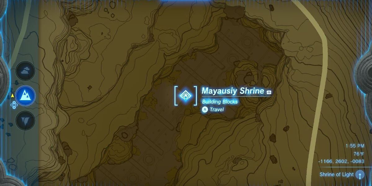 The Mayausiy Shrine on the Hyrule Map In The Legend of Zelda: Tears of the Kingdom