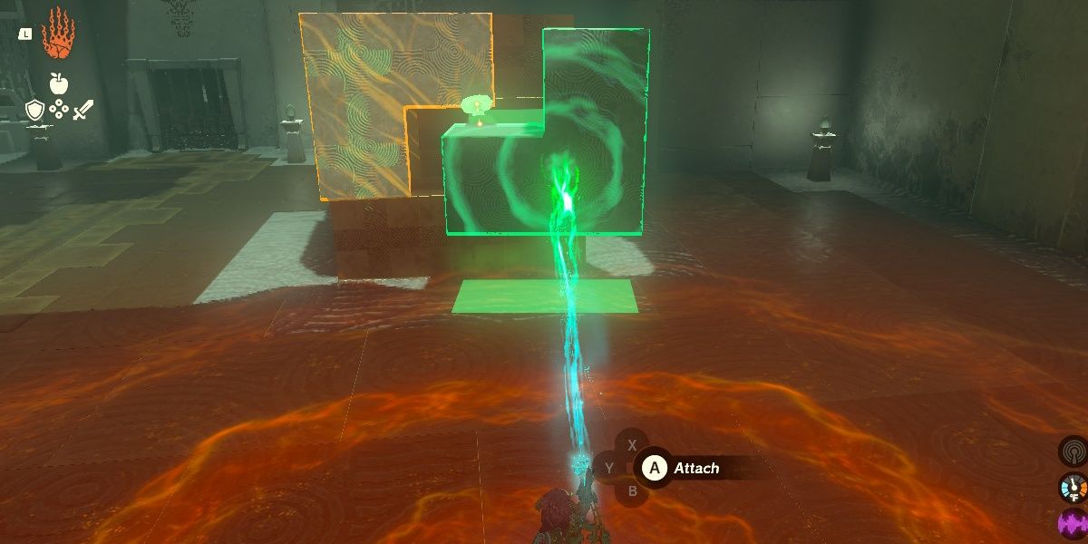 Link performs the Mayausiy Shrine second Solution  In The Legend of Zelda: Tears of the Kingdom