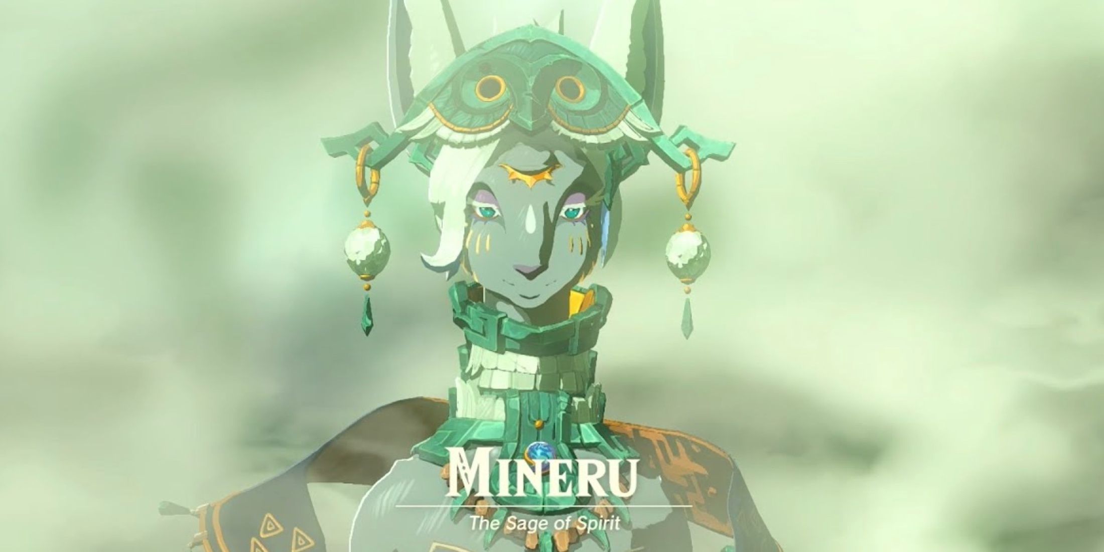 Mineru stands serenely with her title card in The Legend Of Zelda: Tears of the Kingdom.