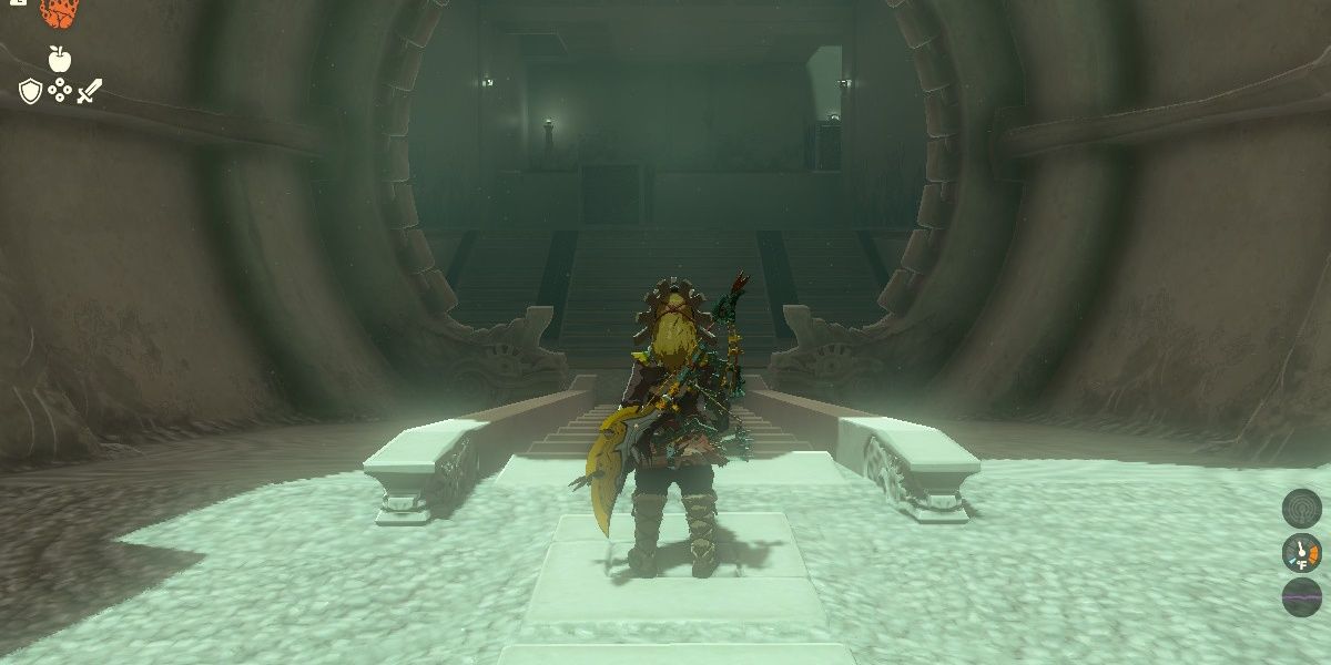 Link enters the Turakawak Shrine Room 1 in The Legend Of Zelda: Tears of the Kingdom.