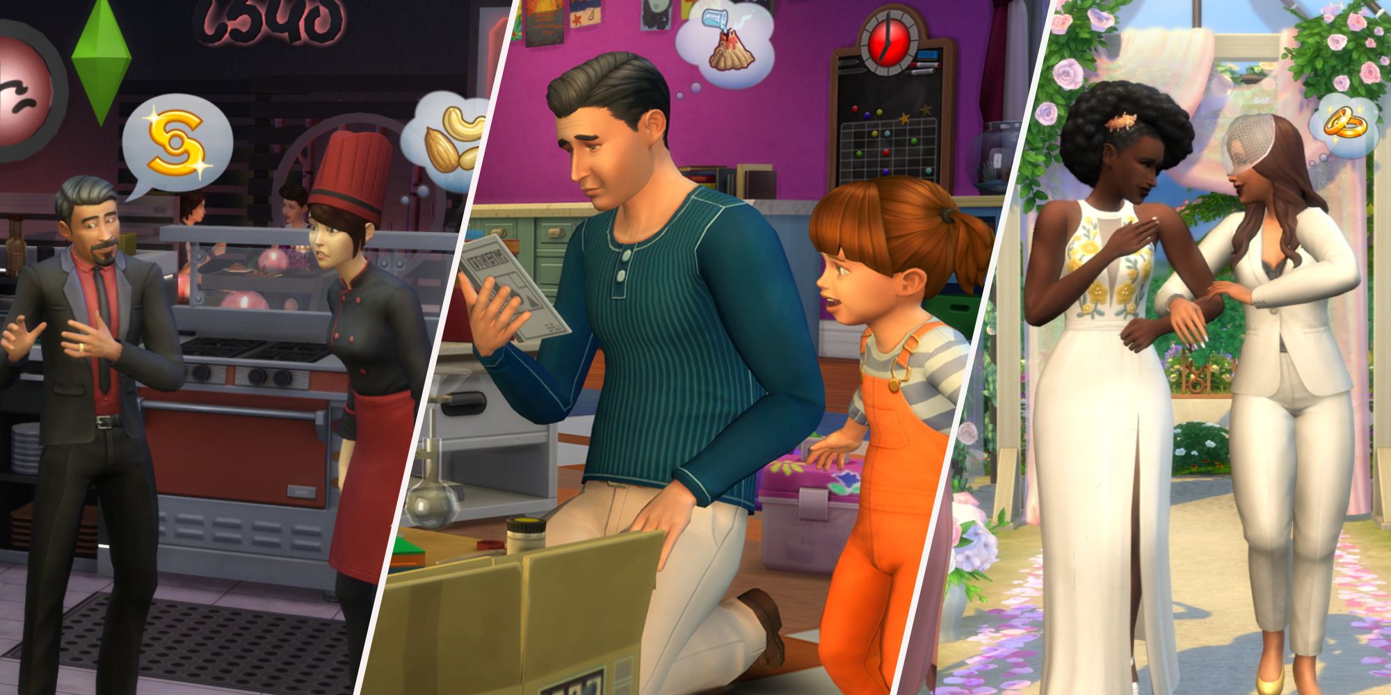 TS4 Game packs dine out parenthood wedding stories