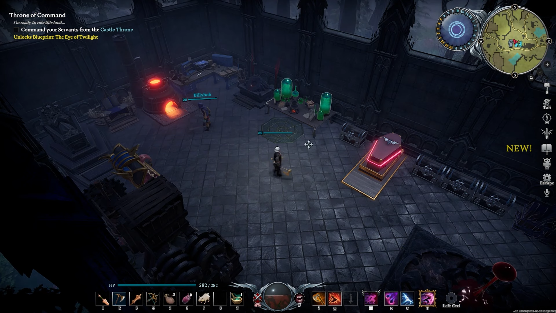 A coffin in a lair in V Rising